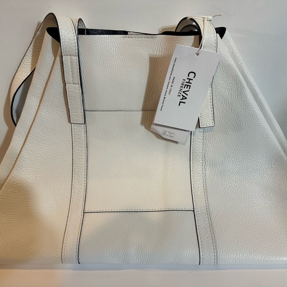 White Leather Tote Bag